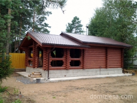 Баня из оцилиндрованного бревна, фото 1