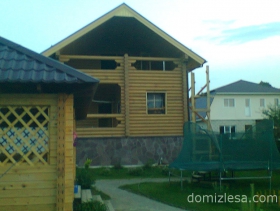 Дом из оцилиндрованного бревна с мансардой, фото 2